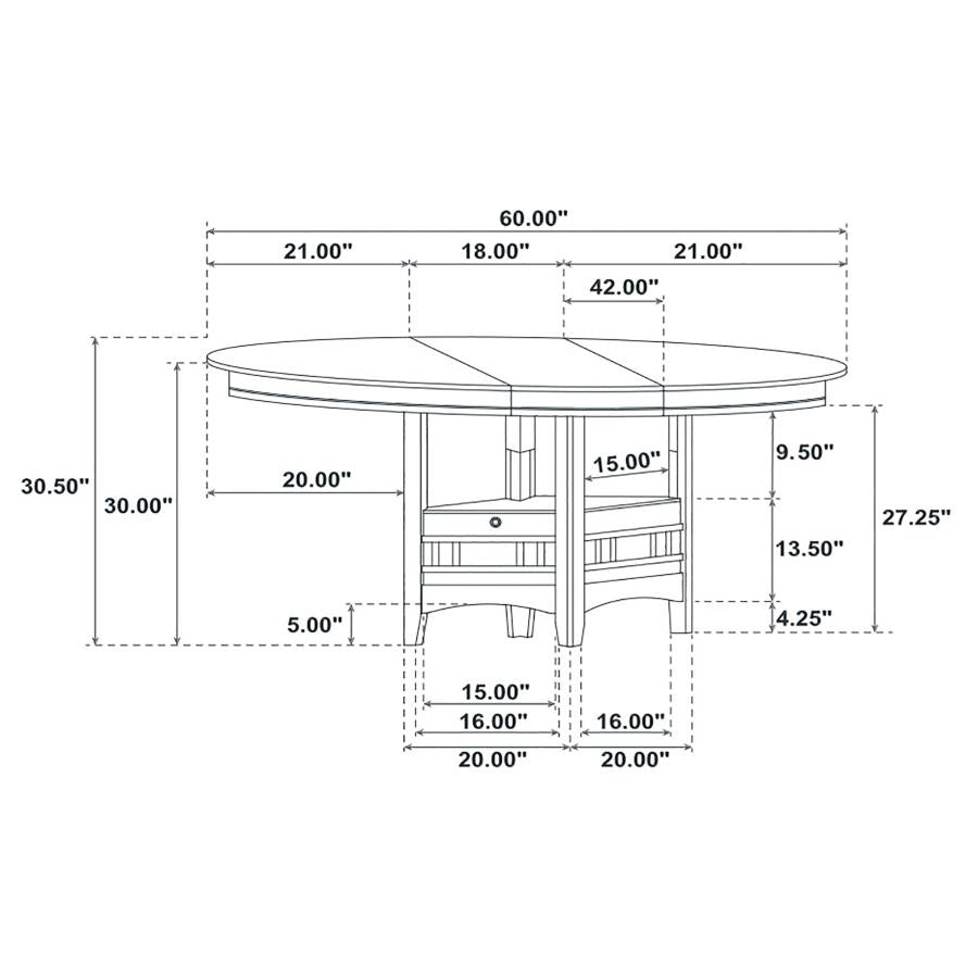Lavon Oval 60-inch Extension Leaf Dining Table Medium Grey
