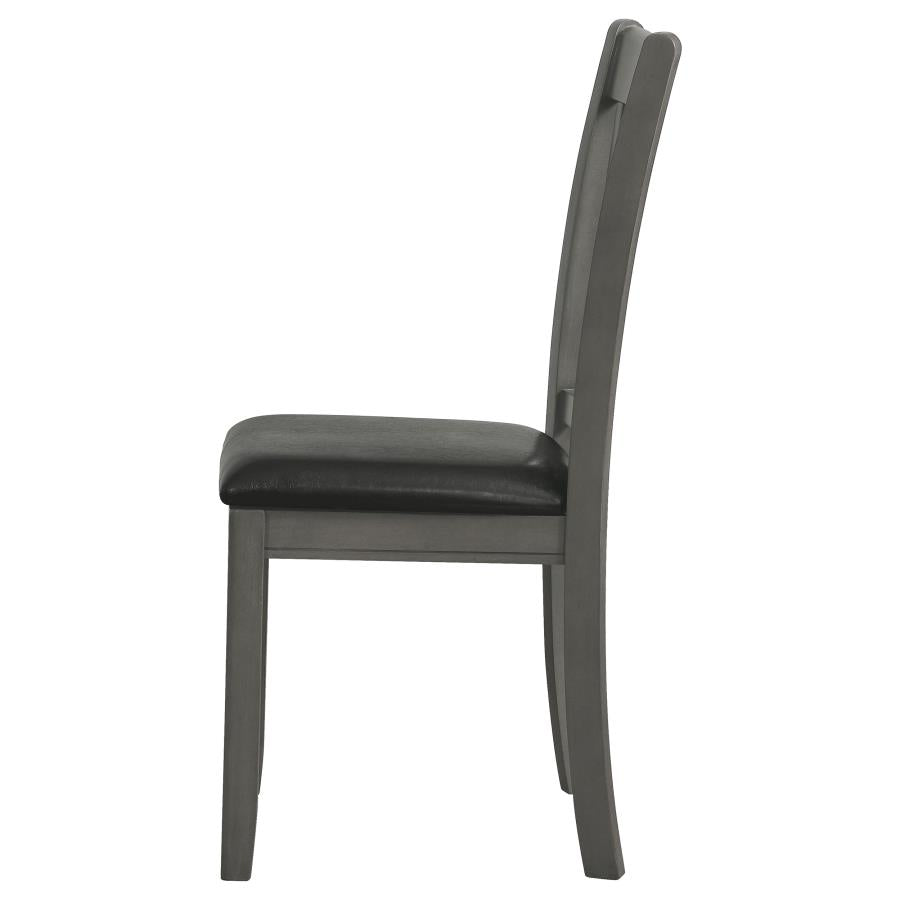 Lavon Wood Dining Side Chair Black and  Medium Grey (Set of 2)