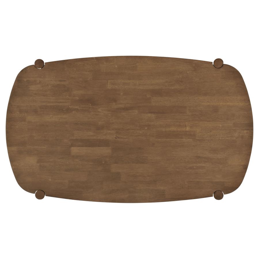 Dortch 7-piece Oval Dining Set with Upholstered Chairs Walnut