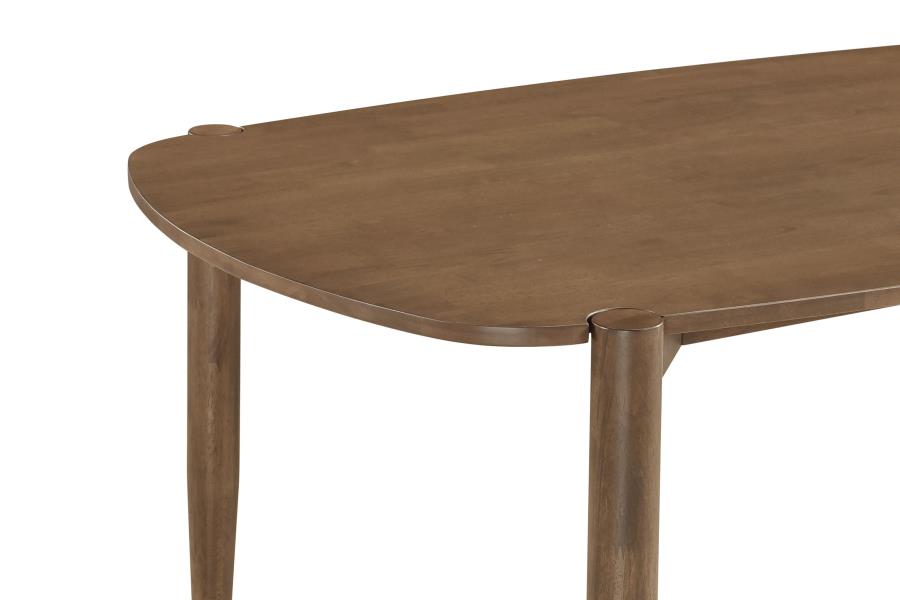 Dortch 7-piece Oval Dining Set with Upholstered Chairs Walnut