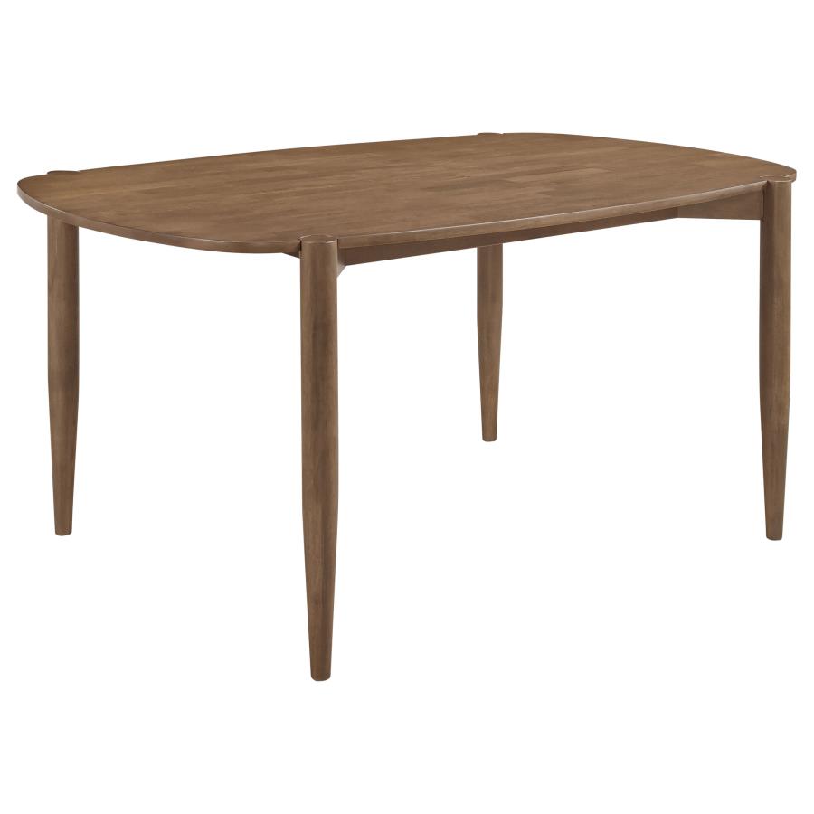 Dortch 63-inch Oval Rubberwood Dining Table with Tapered Legs Walnut