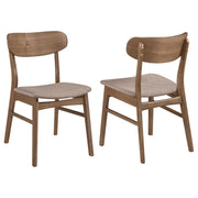 Dortch Curved-Back Upholstered Dining Side Chair Walnut Set of 2