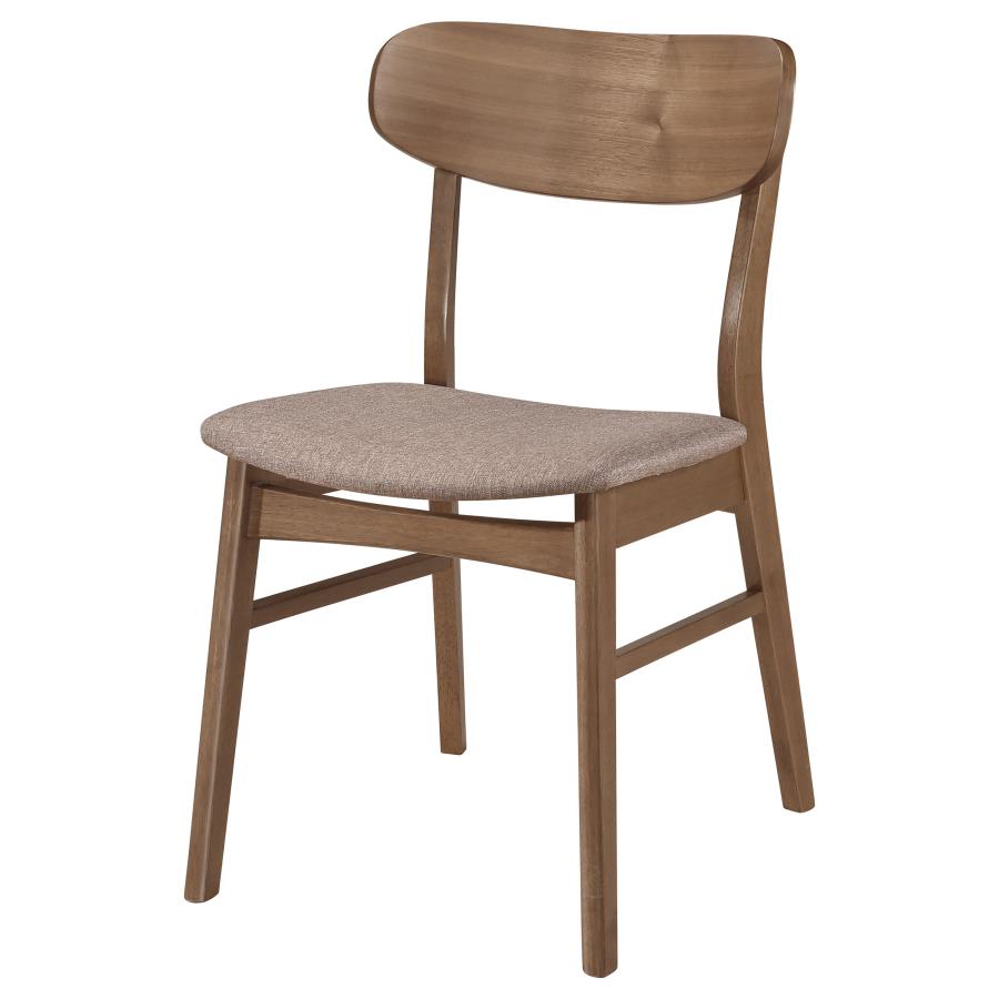 Dortch Curved-Back Upholstered Dining Side Chair Walnut Set of 2