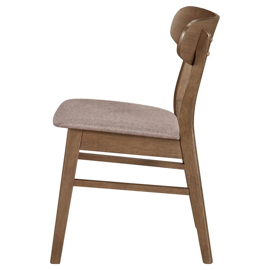 Dortch Curved-Back Upholstered Dining Side Chair Walnut Set of 2