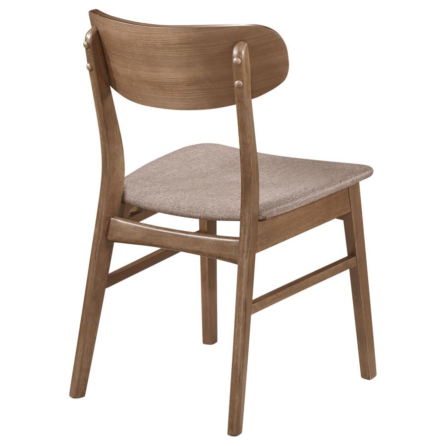 Dortch Curved-Back Upholstered Dining Side Chair Walnut Set of 2