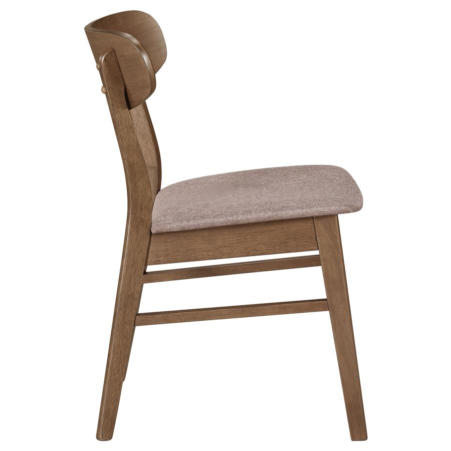 Dortch Curved-Back Upholstered Dining Side Chair Walnut Set of 2