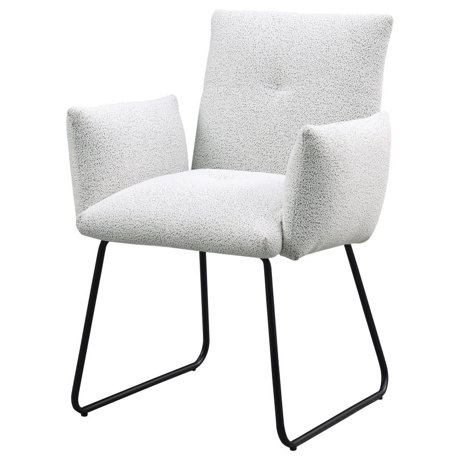 Ackland Upholstered Dining Arm Chair Light Grey (Set of 2)