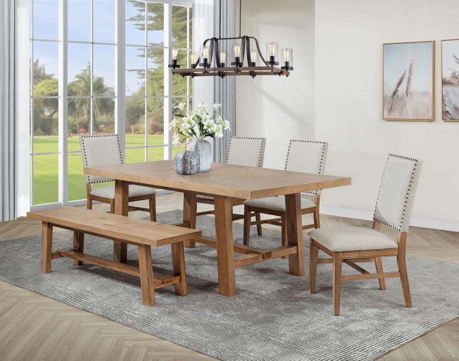 Middleton 6-piece Extension Leaf Dining Set Brown and Light Brown