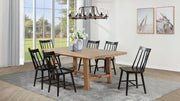 Middleton 7-piece 76-inch Extension Leaf Dining Set Brown and Black