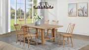 Middleton 7-piece 76-inch Extension Leaf Dining Set Natural Brown