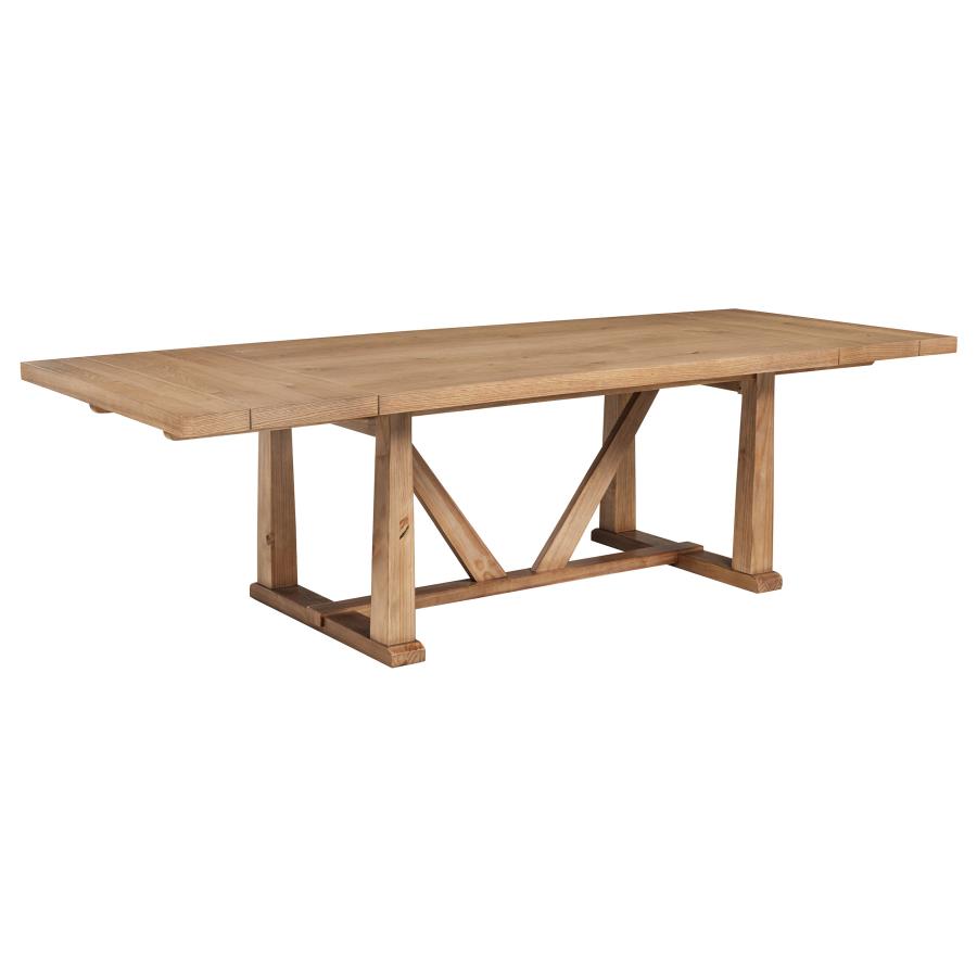 Middleton 7-piece 106-inch Extension Leaf Dining Set Brown and Black