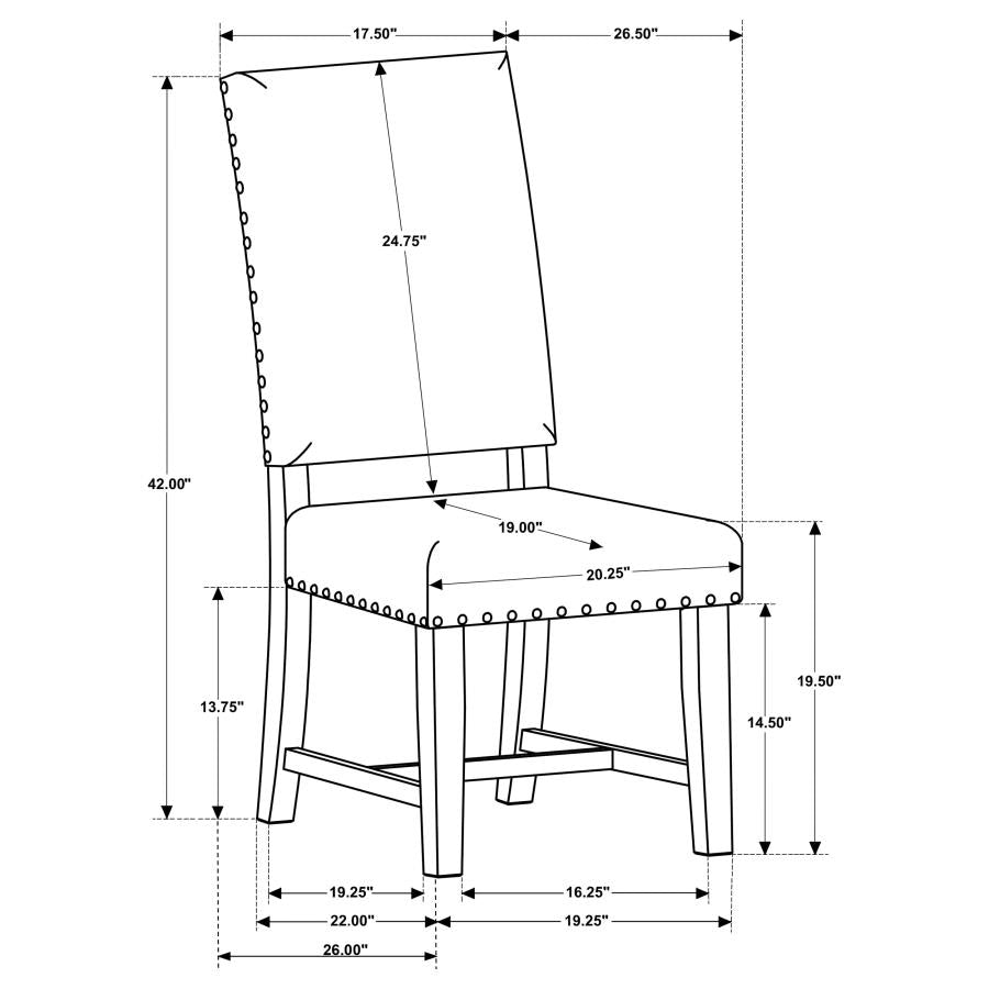 Twain Upholstered Dining Side Chair Warm Grey (Set of 2)