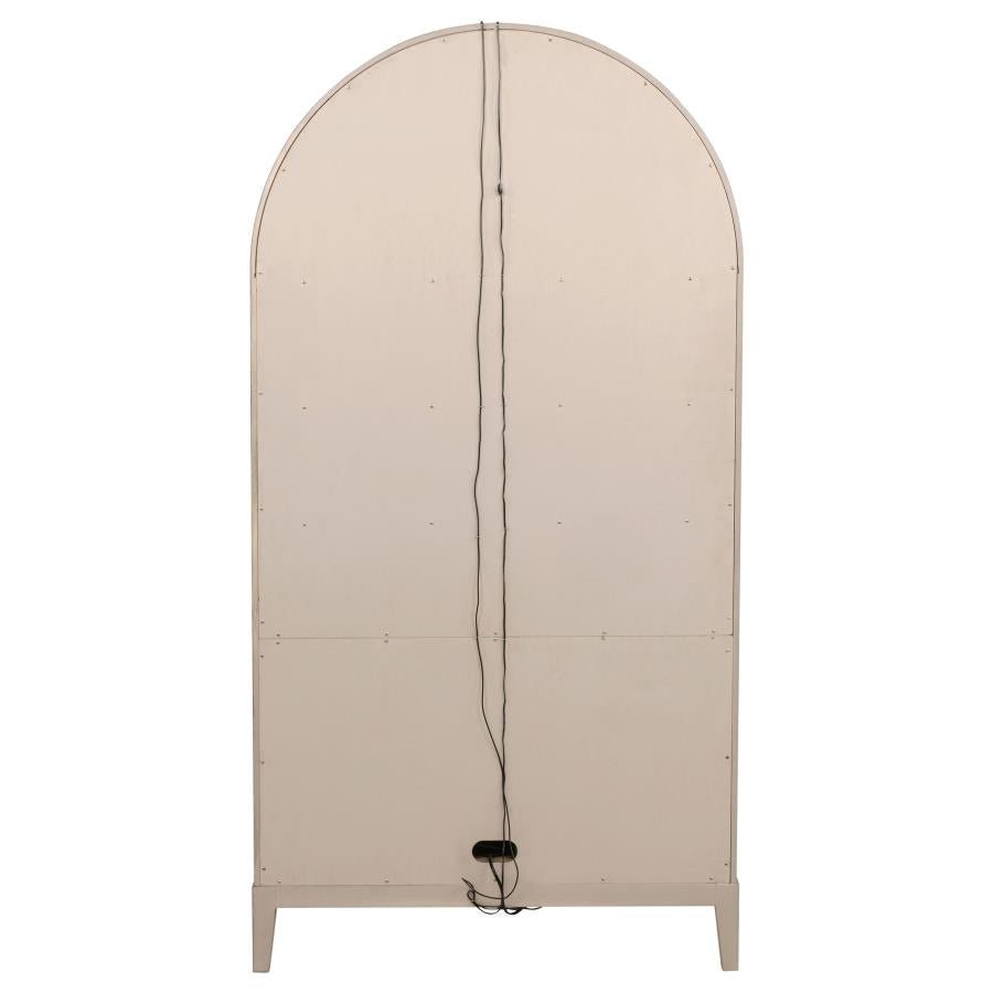 Kailani 4-Door Cane Dining Vitrine Display Cabinet Beige Oak