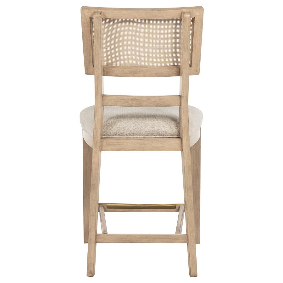 Kailani Rattan Cane Counter Side Chair Beige Oak (Set of 2)