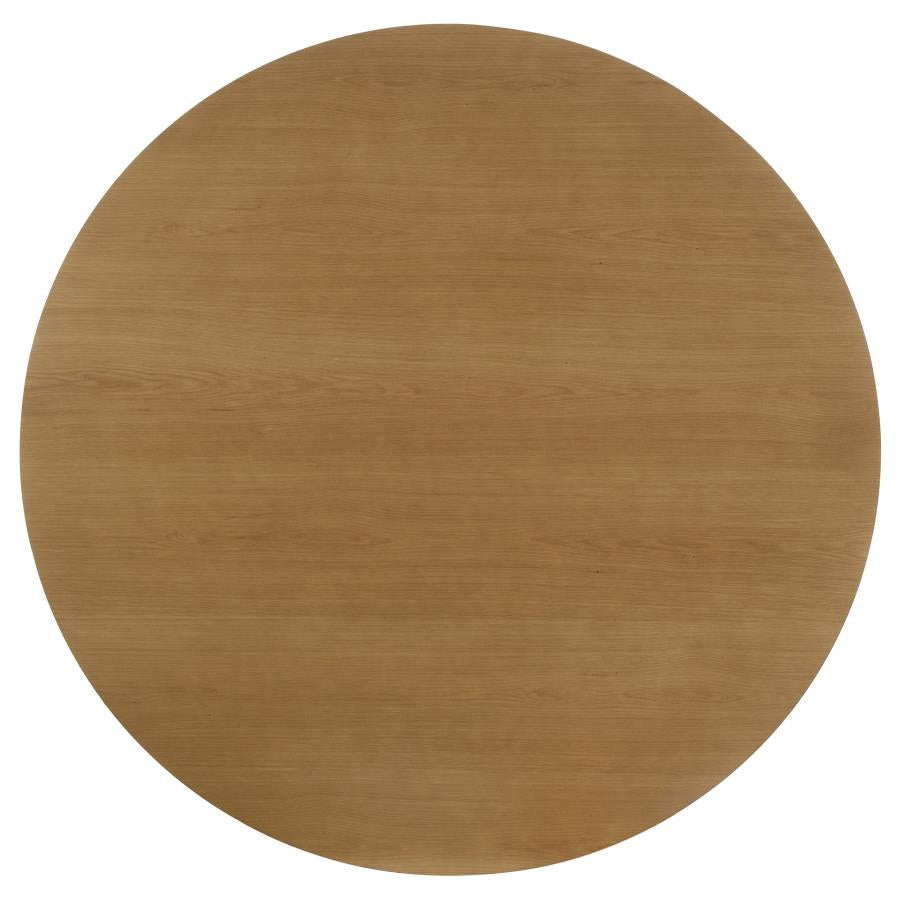 Hartville 5-piece Round Dining Table Set Natural Light Brown