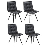 Aiken Faux Leather Upholstered Dining Side Chair Charcoal Grey (Set of 4)