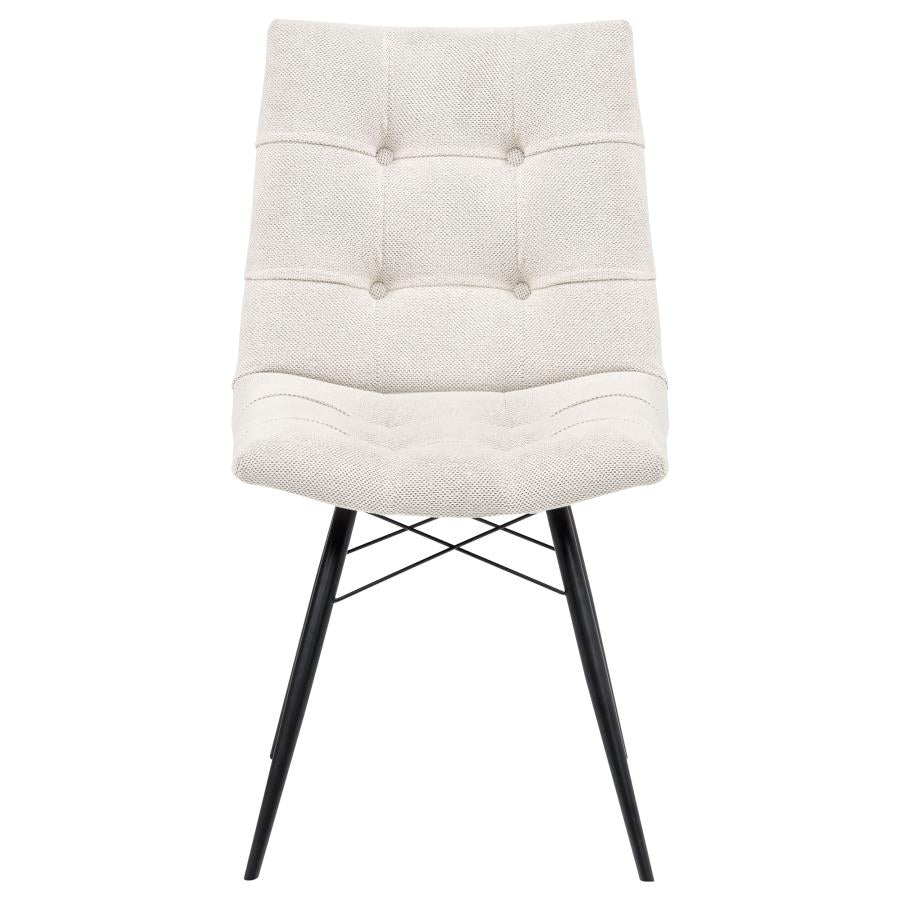 Aiken Fabric Upholstered Dining Side Chair Saddle Stone White (Set of 4)