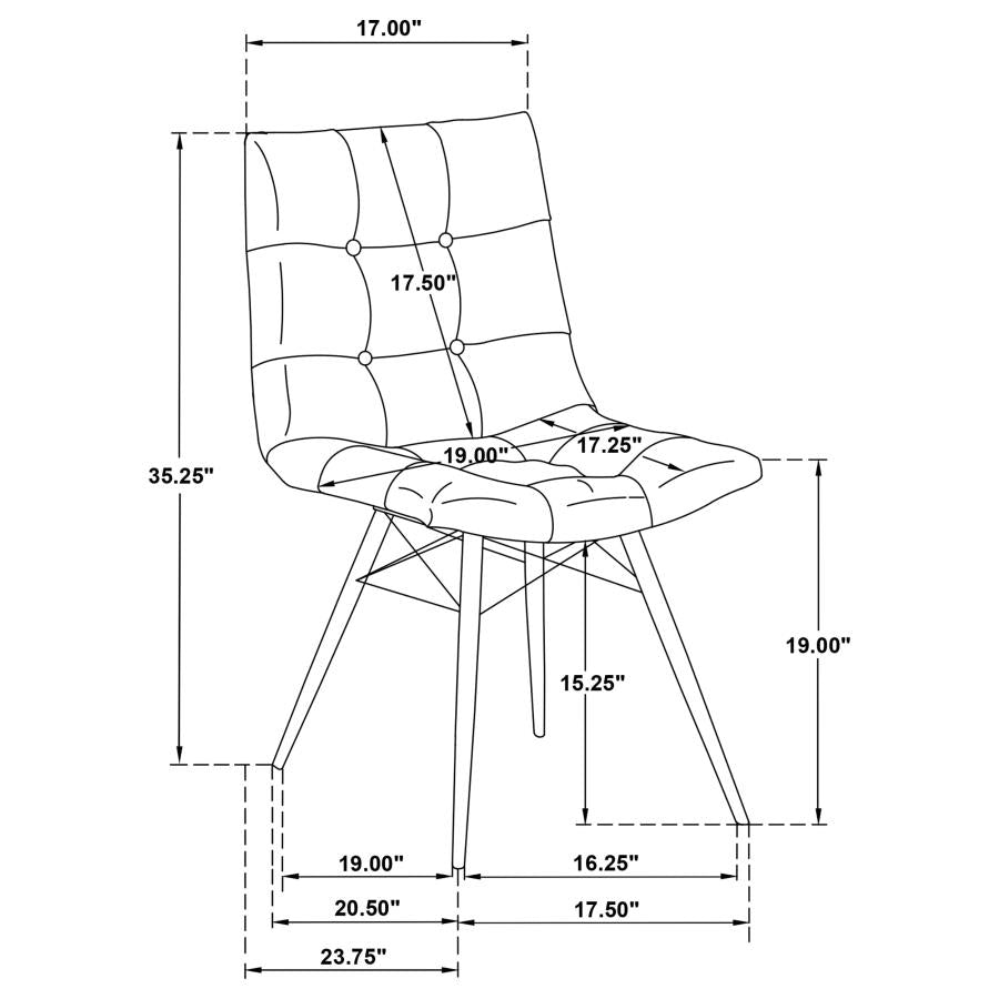 Aiken Fabric Upholstered Dining Side Chair Stone White (Set of 4)
