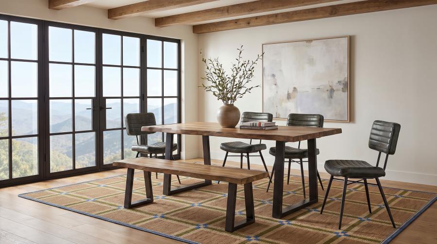 Selwyn Live Edge Solid Wood Dining Bench Light Sheesham