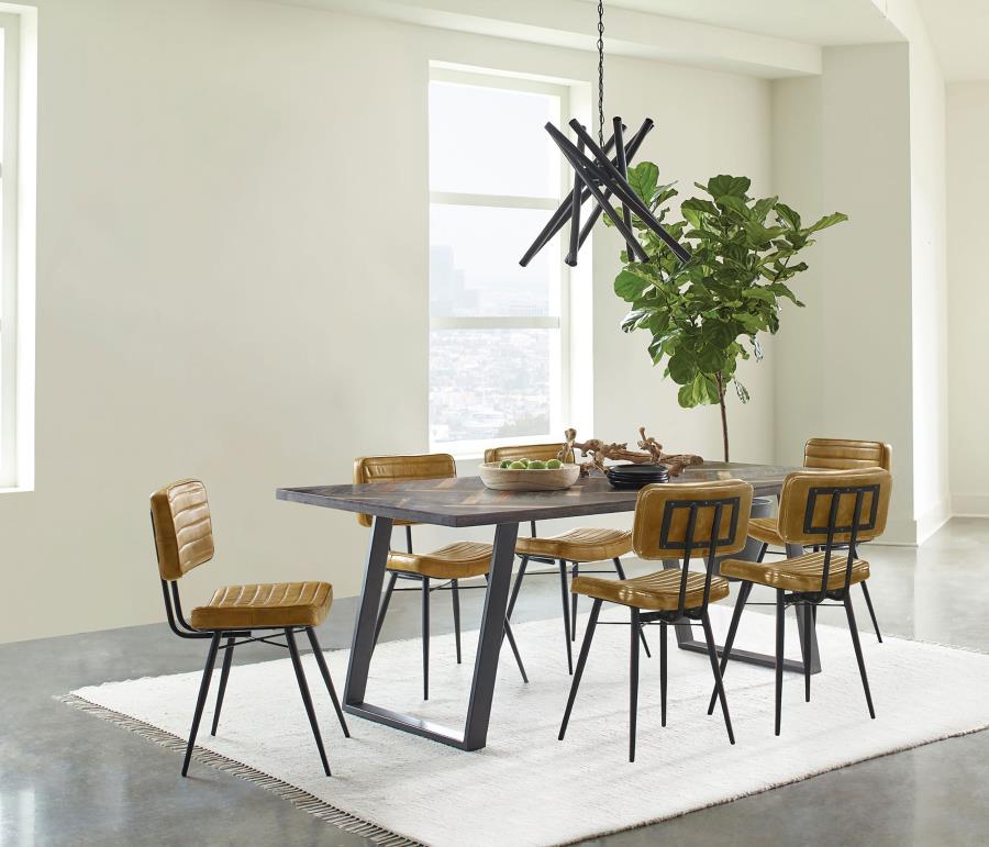Misty 7-piece Rectangular Dining Set Sheesham and Camel