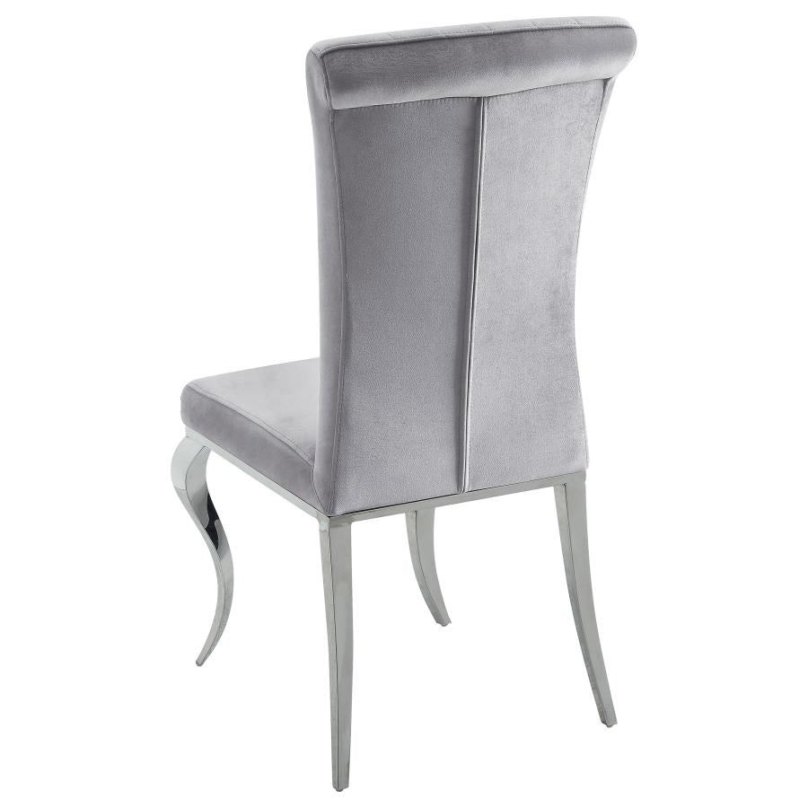 Carone 5-piece 81-inch Rectangular White Glass Dining Set Grey