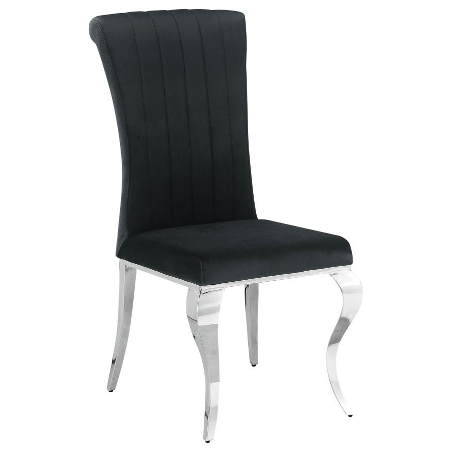 Carone 5-piece 81-inch Rectangular White Glass Dining Set Black