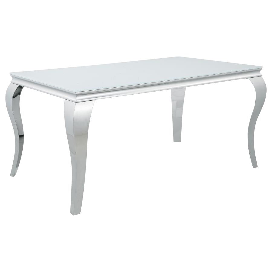 Carone 5-piece 61-inch Rectangular White Glass Dining Set Teal