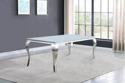 Carone Rectangular 61-inch Glass Top Dining Table White