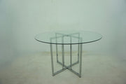 Pace 48-inch Round Glass Top Dining Table Chrome