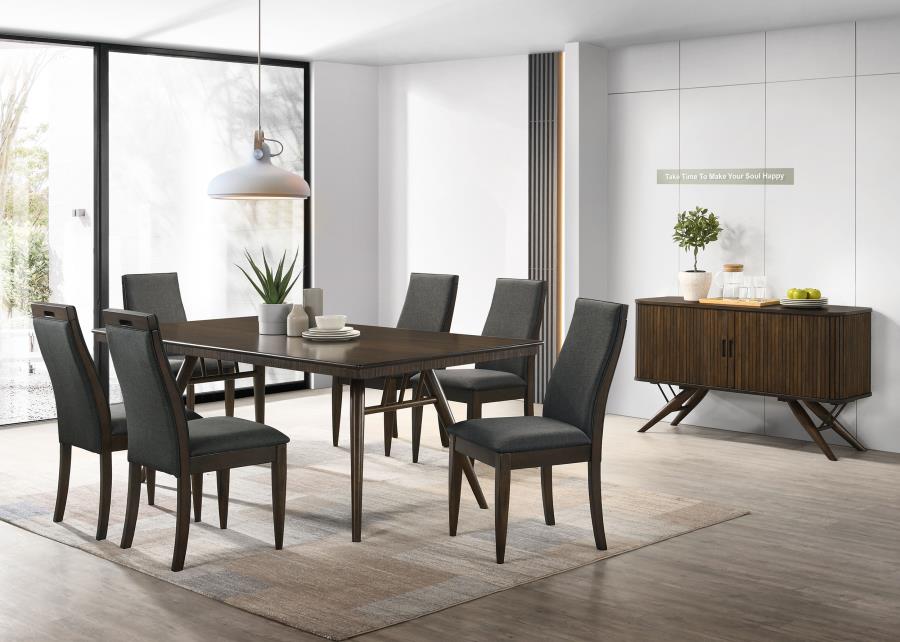 Wes Upholstered Dining Side Chair Dark Walnut (Set of 2)