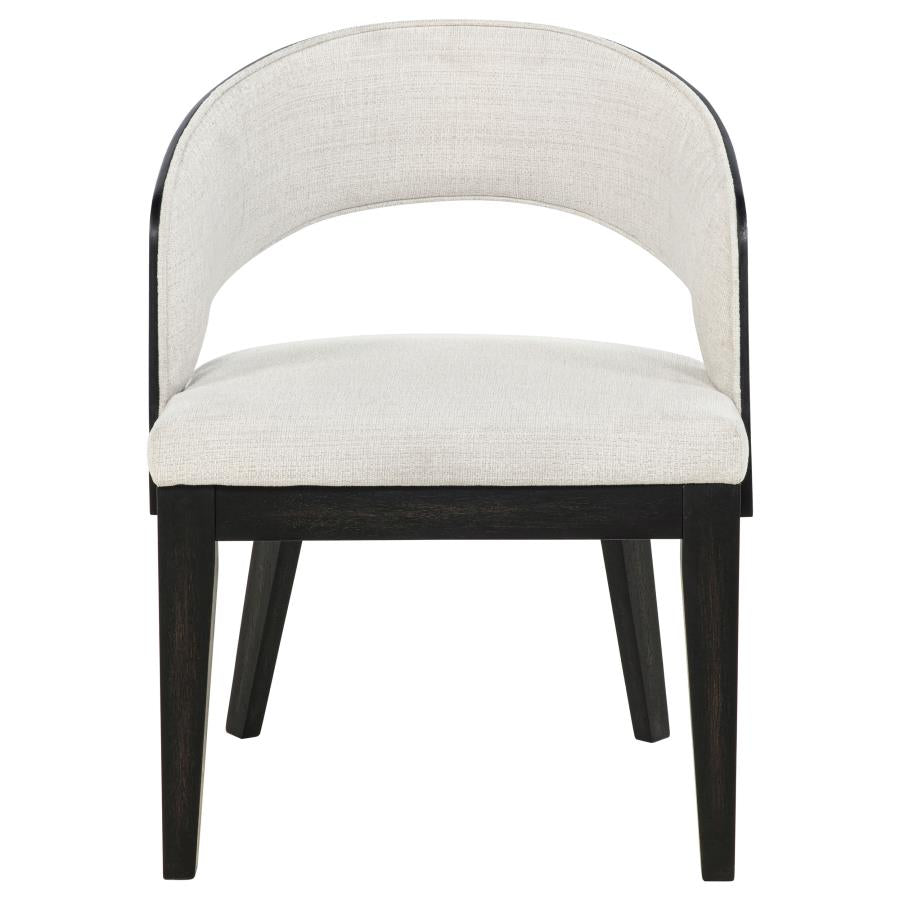 Leandro 5-piece Round Dining Set with Arm Chairs Burnished Black