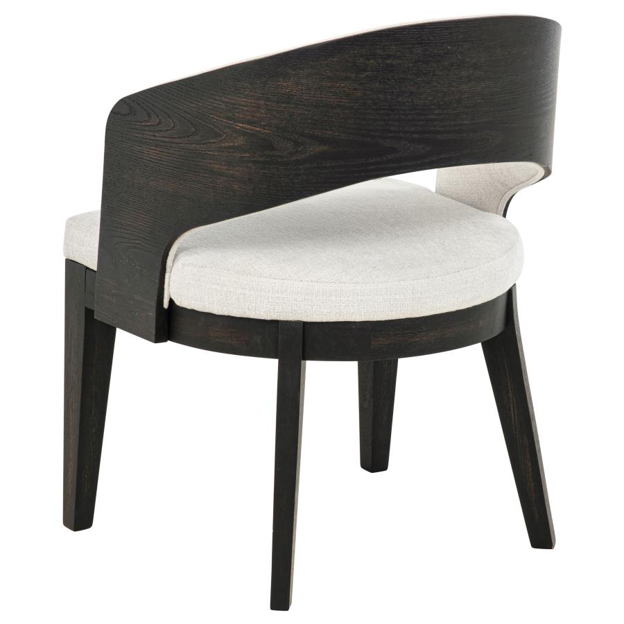 Leandro 5-piece Round Dining Set with Arm Chairs Burnished Black