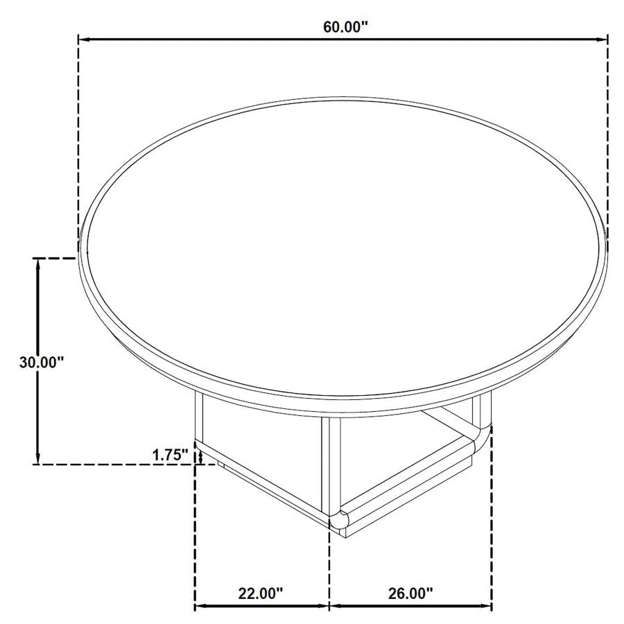 Leandro 5-piece Round Dining Set Burnished Black