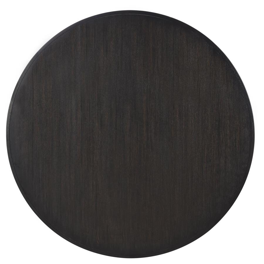 Leandro 7-piece Round Dining Set with Arm Chairs Burnished Black