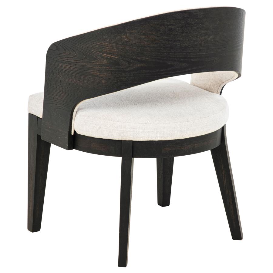 Leandro Upholstered Dining Arm Chair Cream (Set of 2)