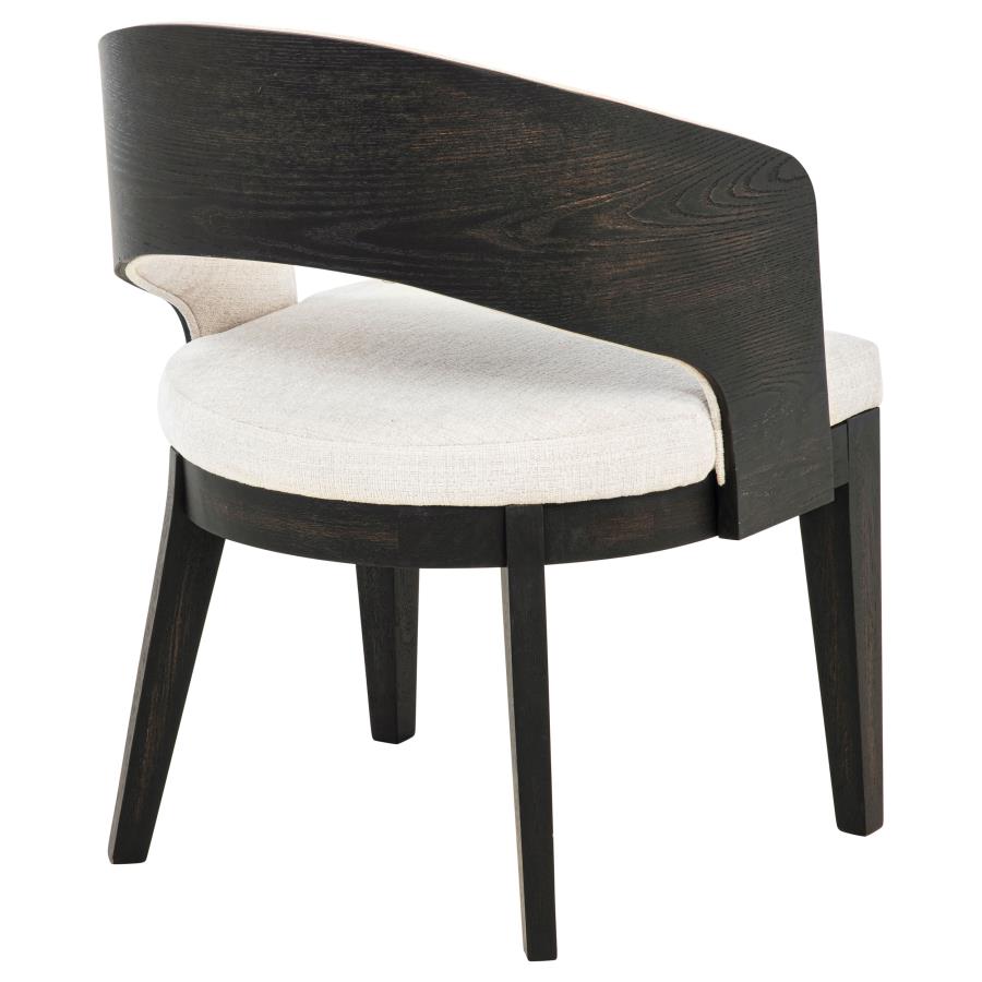 Leandro Upholstered Dining Arm Chair Cream (Set of 2)