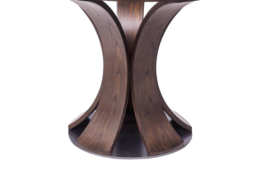Naser 5-piece 48-inch Round Dining Table Set Grey and Dark Walnut