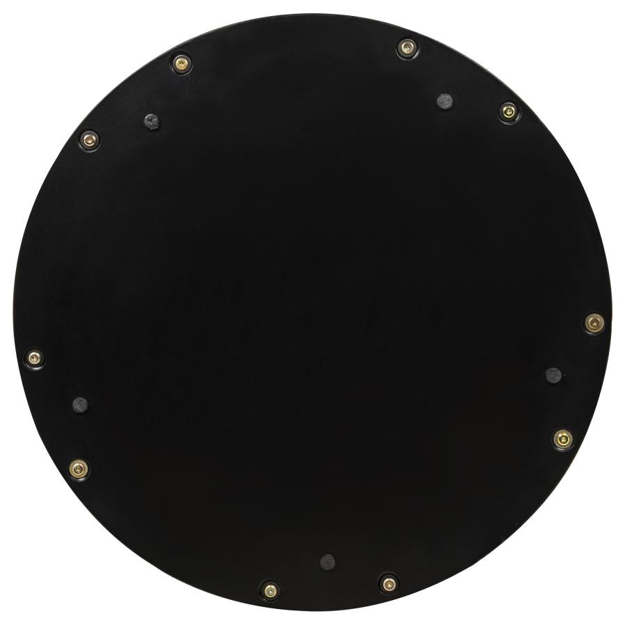 Naser 48-inch Round Glass Top Dining Table Dark Walnut