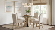 Naser 5-piece 48-inch Round Dining Table Set Beige and Light Oak