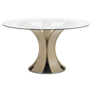 Naser 48-inch Round Glass Top Dining Table Light Oak