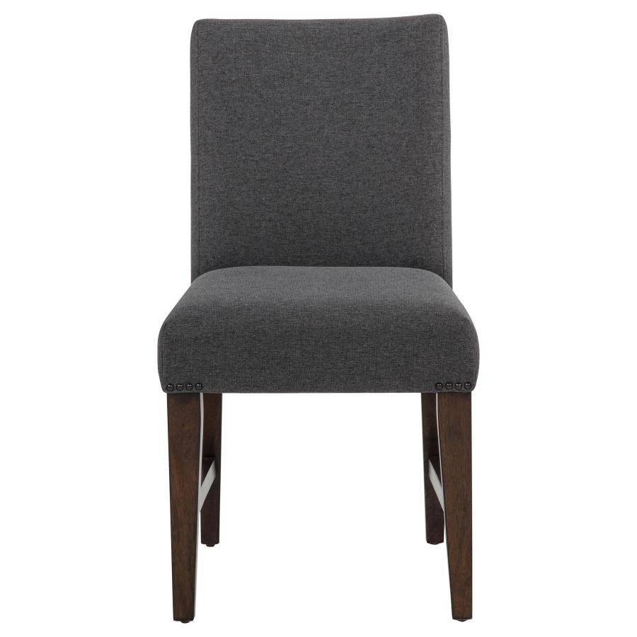 Naser Parsons Dining Side Chair Grey and Dark Walnut (Set of 2)