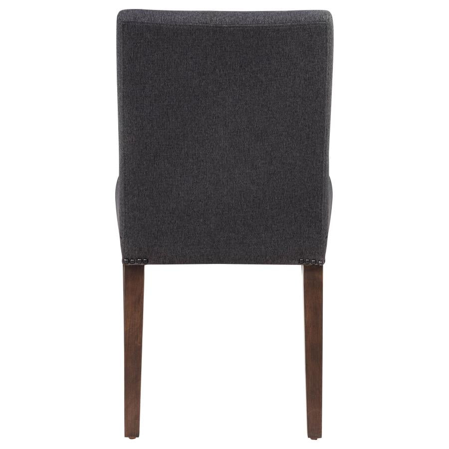 Naser Parsons Dining Side Chair Grey and Dark Walnut (Set of 2)