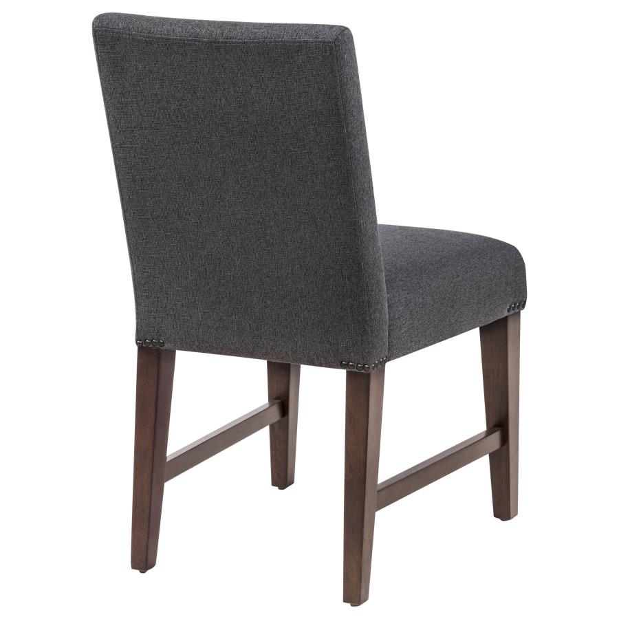 Naser Parsons Dining Side Chair Grey and Dark Walnut (Set of 2)