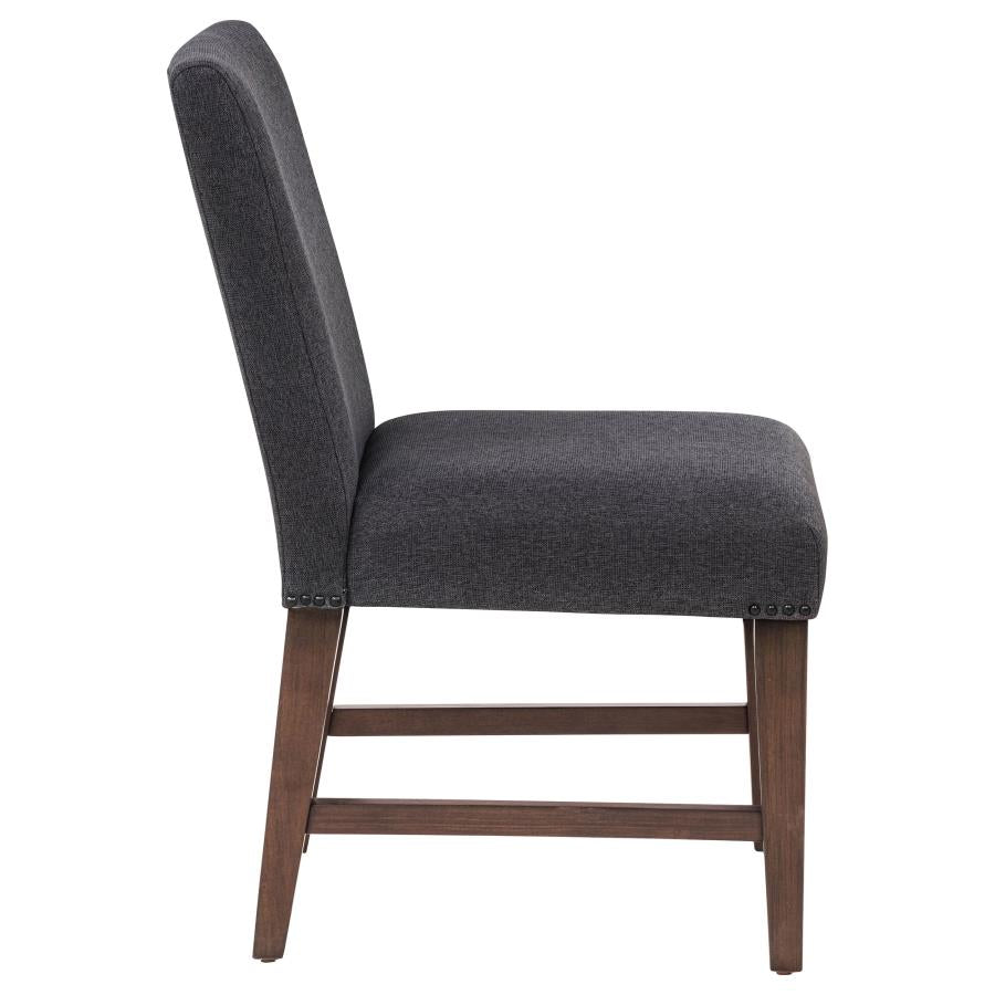 Naser Parsons Dining Side Chair Grey and Dark Walnut (Set of 2)