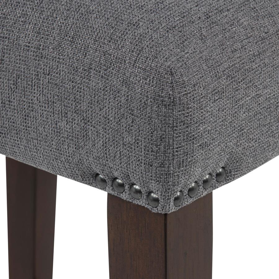 Naser Upholstered Counter Stool Grey and Dark Walnut (Set of 2)