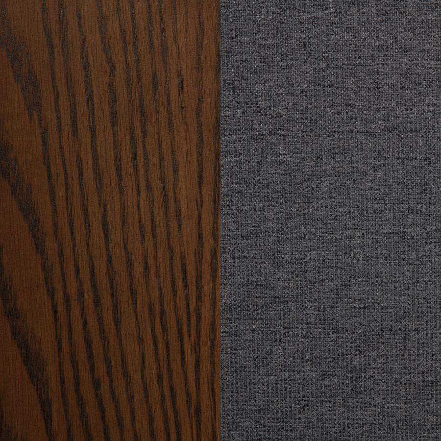 Naser Upholstered Counter Stool Grey and Dark Walnut (Set of 2)