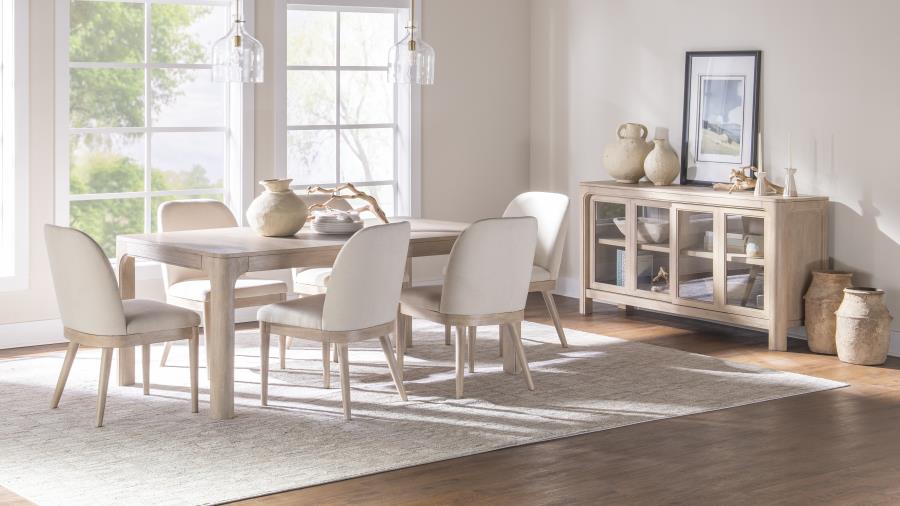 Solano Upholstered Dining Side Chair Beige (Set of 2)