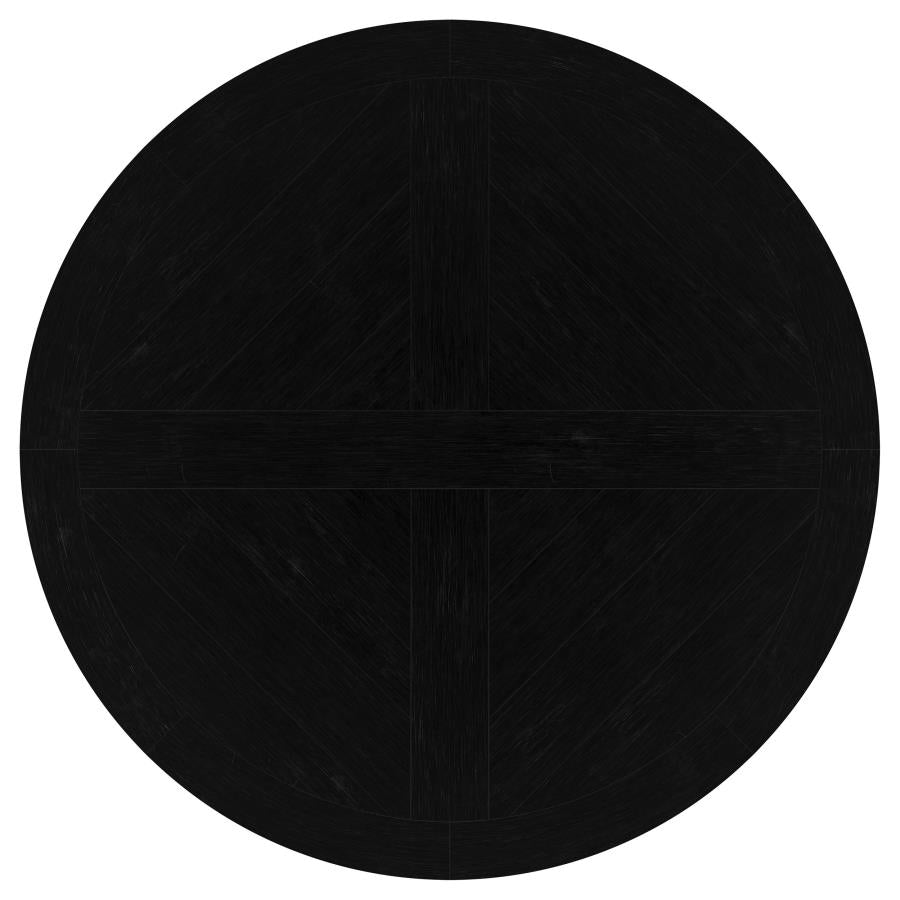 Florence Round 60-inch Pedestal Base Dining Table Black