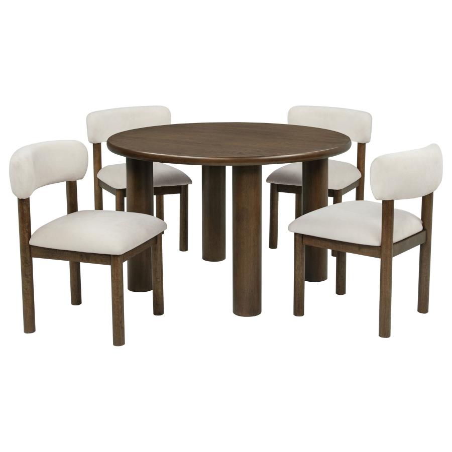 Faulkner 5-piece 48-inch Round Dining Set Cream