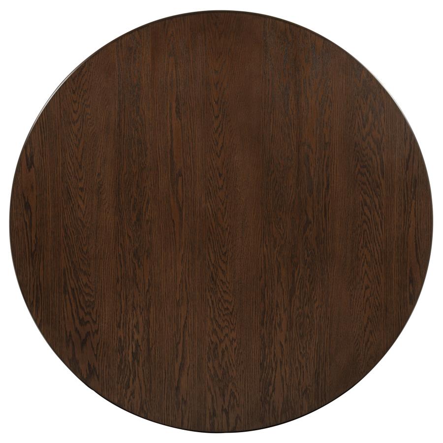 Faulkner 48-inch Round Wood Dining Table Brown Oak